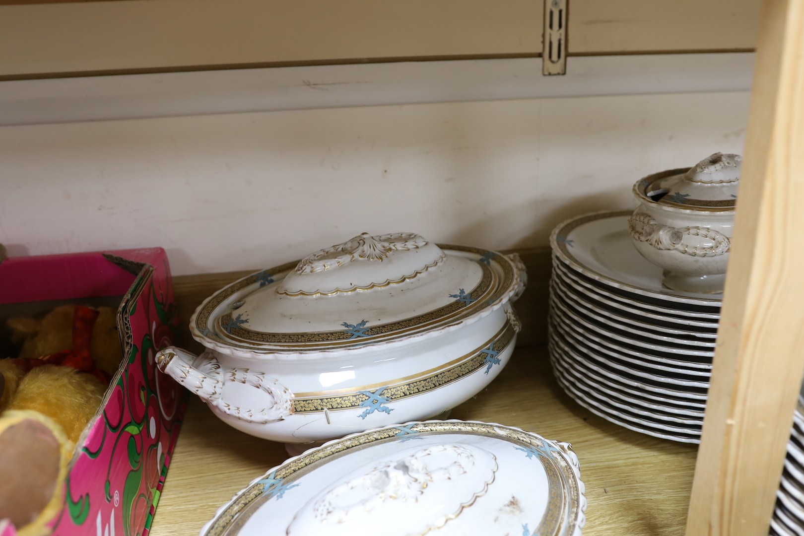 A late Victorian opaque porcelain dinner service